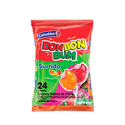 BON BON BUM SURTIDA 20GR BOLSA DE 24 UNIDADES COLOMBINA