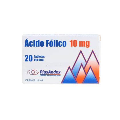 ACIDO FOLICO 10MG 20 TABLETAS