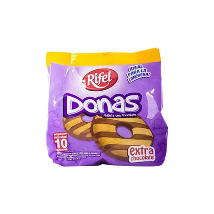 GALLETAS DONAS CON RAYAS DE CHOCOLATE 11GR RIFEL